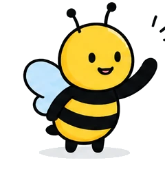 RememberBee mascot waving